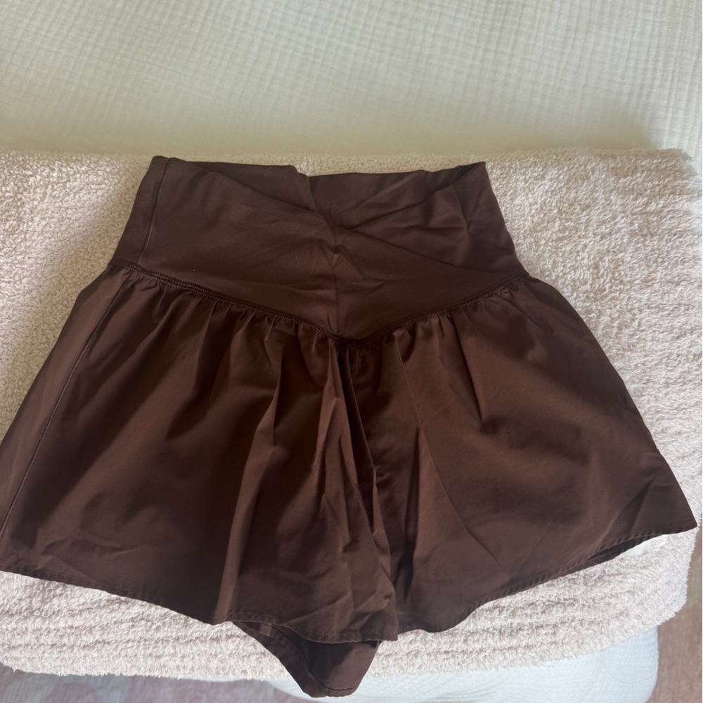 Aerie Brown Women's crossover athletic shorts
